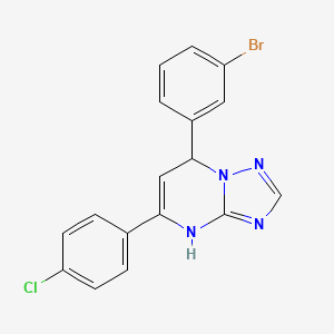 molecular formula C17H12BrClN4 B11212334 7-(3-Bromophenyl)-5-(4-chlorophenyl)-4,7-dihydro[1,2,4]triazolo[1,5-a]pyrimidine 