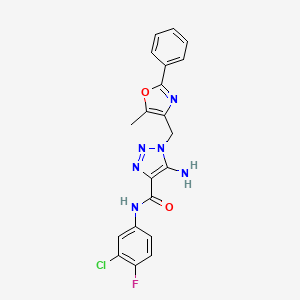 5-amino-N-(3-chloro-4-fluorophenyl)-1-[(5-methyl-2-phenyl-1,3-oxazol-4-yl)methyl]-1H-1,2,3-triazole-4-carboxamide