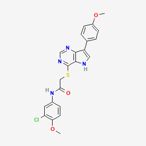 N-(3-chloro-4-methoxyphenyl)-2-{[7-(4-methoxyphenyl)-5H-pyrrolo[3,2-d]pyrimidin-4-yl]sulfanyl}acetamide