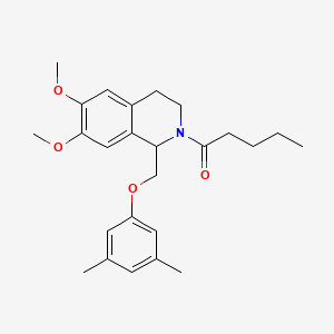 1-(1-((3,5-dimethylphenoxy)methyl)-6,7-dimethoxy-3,4-dihydroisoquinolin-2(1H)-yl)pentan-1-one