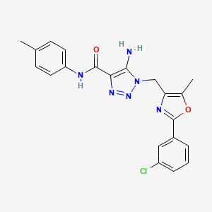 molecular formula C21H19ClN6O2 B11212381 5-amino-1-{[2-(3-chlorophenyl)-5-methyl-1,3-oxazol-4-yl]methyl}-N-(4-methylphenyl)-1H-1,2,3-triazole-4-carboxamide 