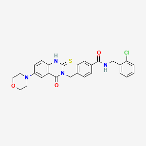 N-(2-chlorobenzyl)-4-((6-morpholino-4-oxo-2-thioxo-1,2-dihydroquinazolin-3(4H)-yl)methyl)benzamide