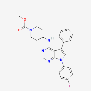 ethyl 4-{[7-(4-fluorophenyl)-5-phenyl-7H-pyrrolo[2,3-d]pyrimidin-4-yl]amino}piperidine-1-carboxylate