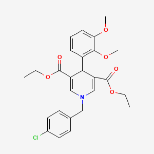 molecular formula C26H28ClNO6 B11212402 Diethyl 1-(4-chlorobenzyl)-4-(2,3-dimethoxyphenyl)-1,4-dihydropyridine-3,5-dicarboxylate 