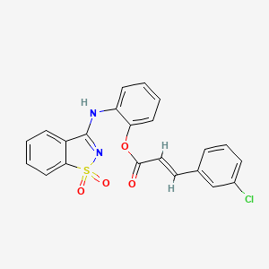 2-[(1,1-dioxido-1,2-benzothiazol-3-yl)amino]phenyl (2E)-3-(3-chlorophenyl)prop-2-enoate