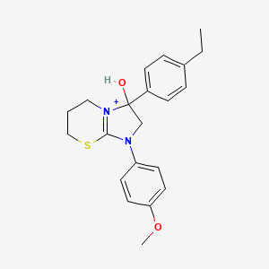 molecular formula C21H25N2O2S+ B11212422 3-(4-ethylphenyl)-3-hydroxy-1-(4-methoxyphenyl)-2,3,6,7-tetrahydro-5H-imidazo[2,1-b][1,3]thiazin-1-ium 