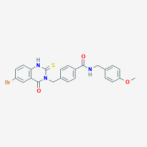 molecular formula C24H20BrN3O3S B11212451 4-[(6-bromo-4-oxo-2-sulfanylidene-1H-quinazolin-3-yl)methyl]-N-[(4-methoxyphenyl)methyl]benzamide 