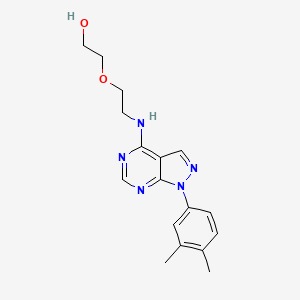 molecular formula C17H21N5O2 B11212502 2-(2-{[1-(3,4-dimethylphenyl)-1H-pyrazolo[3,4-d]pyrimidin-4-yl]amino}ethoxy)ethanol 