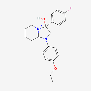 molecular formula C21H24FN2O2+ B11212510 1-(4-Ethoxyphenyl)-3-(4-fluorophenyl)-3-hydroxy-2,3,5,6,7,8-hexahydroimidazo[1,2-a]pyridin-1-ium 