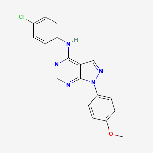 (4-Chlorophenyl)[1-(4-methoxyphenyl)pyrazolo[4,5-e]pyrimidin-4-yl]amine