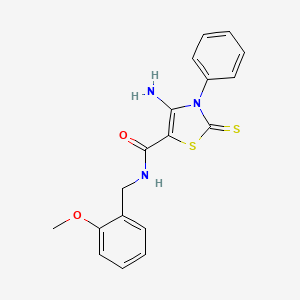 4-amino-N-(2-methoxybenzyl)-3-phenyl-2-thioxo-2,3-dihydro-1,3-thiazole-5-carboxamide