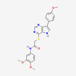 N-(3,4-dimethoxyphenyl)-2-{[7-(4-methoxyphenyl)-5H-pyrrolo[3,2-d]pyrimidin-4-yl]sulfanyl}acetamide