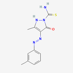 (4Z)-3-methyl-4-[2-(3-methylphenyl)hydrazinylidene]-5-oxo-4,5-dihydro-1H-pyrazole-1-carbothioamide