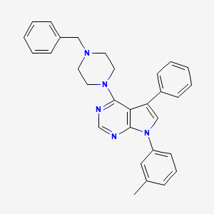 molecular formula C30H29N5 B11212611 4-(4-benzylpiperazin-1-yl)-7-(3-methylphenyl)-5-phenyl-7H-pyrrolo[2,3-d]pyrimidine 