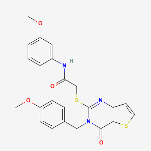 2-{[3-(4-methoxybenzyl)-4-oxo-3,4-dihydrothieno[3,2-d]pyrimidin-2-yl]sulfanyl}-N-(3-methoxyphenyl)acetamide