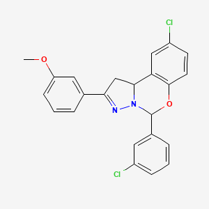 9-Chloro-5-(3-chlorophenyl)-2-(3-methoxyphenyl)-1,10b-dihydropyrazolo[1,5-c][1,3]benzoxazine