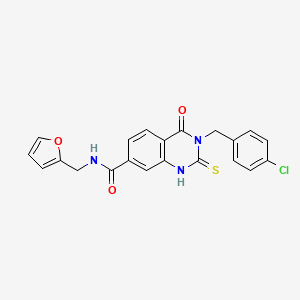 3-[(4-chlorophenyl)methyl]-N-(furan-2-ylmethyl)-4-oxo-2-sulfanylidene-1H-quinazoline-7-carboxamide