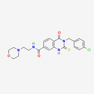 3-[(4-chlorophenyl)methyl]-N-(2-morpholin-4-ylethyl)-4-oxo-2-sulfanylidene-1H-quinazoline-7-carboxamide