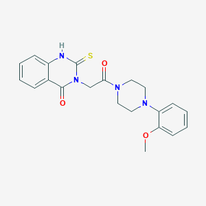 molecular formula C21H22N4O3S B11212646 3-[2-[4-(2-methoxyphenyl)piperazin-1-yl]-2-oxoethyl]-2-sulfanylidene-1H-quinazolin-4-one 