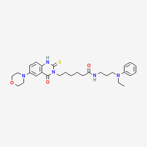 N-(3-(ethyl(phenyl)amino)propyl)-6-(6-morpholino-4-oxo-2-thioxo-1,2-dihydroquinazolin-3(4H)-yl)hexanamide