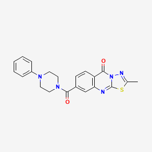 2-methyl-8-[(4-phenylpiperazin-1-yl)carbonyl]-5H-[1,3,4]thiadiazolo[2,3-b]quinazolin-5-one