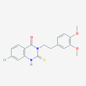 7-chloro-3-[2-(3,4-dimethoxyphenyl)ethyl]-2-sulfanylidene-1H-quinazolin-4-one