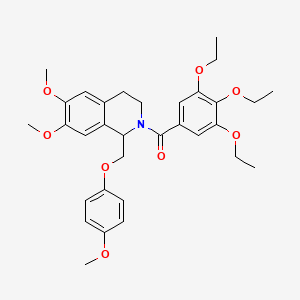 (6,7-dimethoxy-1-((4-methoxyphenoxy)methyl)-3,4-dihydroisoquinolin-2(1H)-yl)(3,4,5-triethoxyphenyl)methanone