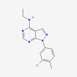 molecular formula C14H14ClN5 B11212687 1-(3-chloro-4-methylphenyl)-N-ethyl-1H-pyrazolo[3,4-d]pyrimidin-4-amine 