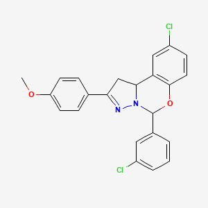 9-Chloro-5-(3-chlorophenyl)-2-(4-methoxyphenyl)-1,10b-dihydropyrazolo[1,5-c][1,3]benzoxazine