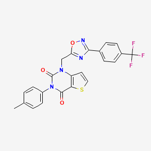 molecular formula C23H15F3N4O3S B11212700 N-{5-[(E)-2-(5-{[(4-fluorobenzyl)amino]sulfonyl}-2-thienyl)vinyl]-3-methylisoxazol-4-yl}acetamide 