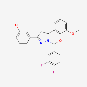 5-(3,4-Difluorophenyl)-7-methoxy-2-(3-methoxyphenyl)-1,10b-dihydropyrazolo[1,5-c][1,3]benzoxazine