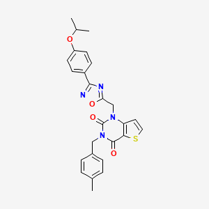 3-[(4-methylphenyl)methyl]-1-({3-[4-(propan-2-yloxy)phenyl]-1,2,4-oxadiazol-5-yl}methyl)-1H,2H,3H,4H-thieno[3,2-d]pyrimidine-2,4-dione