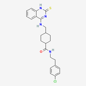 molecular formula C24H27ClN4OS B11212723 N-[2-(4-chlorophenyl)ethyl]-4-{[(2-thioxo-1,2-dihydroquinazolin-4-yl)amino]methyl}cyclohexanecarboxamide 