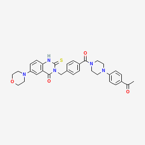 molecular formula C32H33N5O4S B11212752 3-(4-{[4-(4-acetylphenyl)piperazin-1-yl]carbonyl}benzyl)-6-morpholin-4-yl-2-thioxo-2,3-dihydroquinazolin-4(1H)-one 