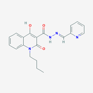 molecular formula C20H20N4O3 B11212756 1-Butyl-4-HO-2-oxo-N'(2-pyridinylmethylene)1,2-dihydro-3-quinolinecarbohydrazide 