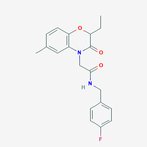 4H-1,4-Benzoxazine-4-acetamide, 2-ethyl-N-[(4-fluorophenyl)methyl]-2,3-dihydro-6-methyl-3-oxo-