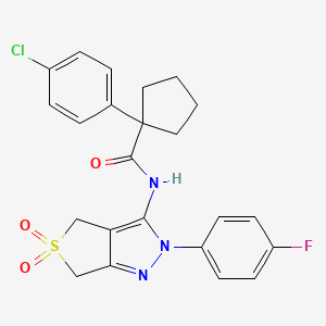 1-(4-chlorophenyl)-N-(2-(4-fluorophenyl)-5,5-dioxido-4,6-dihydro-2H-thieno[3,4-c]pyrazol-3-yl)cyclopentanecarboxamide