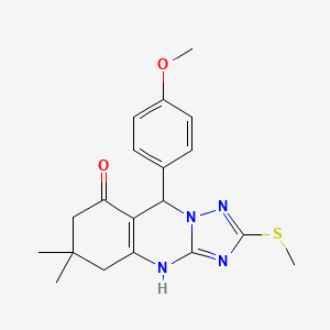 9-(4-methoxyphenyl)-6,6-dimethyl-2-(methylsulfanyl)-5,6,7,9-tetrahydro[1,2,4]triazolo[5,1-b]quinazolin-8(4H)-one