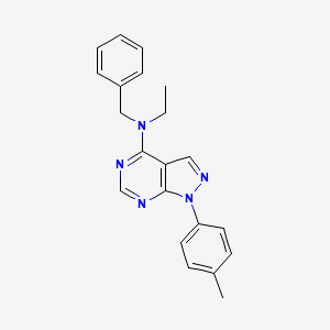 molecular formula C21H21N5 B11212790 N-benzyl-N-ethyl-1-(4-methylphenyl)-1H-pyrazolo[3,4-d]pyrimidin-4-amine 