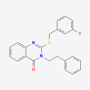 2-[(3-fluorobenzyl)sulfanyl]-3-(2-phenylethyl)quinazolin-4(3H)-one