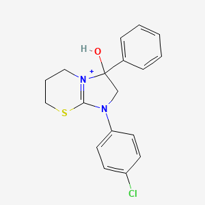 molecular formula C18H18ClN2OS+ B11212809 1-(4-chlorophenyl)-3-hydroxy-3-phenyl-2,3,6,7-tetrahydro-5H-imidazo[2,1-b][1,3]thiazin-1-ium 