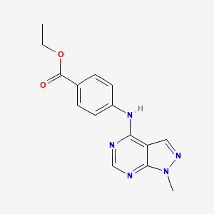 molecular formula C15H15N5O2 B11212816 ethyl 4-[(1-methyl-1H-pyrazolo[3,4-d]pyrimidin-4-yl)amino]benzoate 