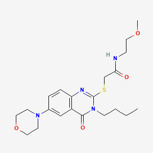 2-(3-butyl-6-morpholin-4-yl-4-oxoquinazolin-2-yl)sulfanyl-N-(2-methoxyethyl)acetamide