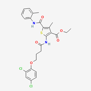 Ethyl 2-{[4-(2,4-dichlorophenoxy)butanoyl]amino}-4-methyl-5-[(2-methylphenyl)carbamoyl]thiophene-3-carboxylate