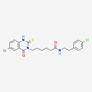 6-(6-bromo-4-oxo-2-sulfanylidene-1H-quinazolin-3-yl)-N-[2-(4-chlorophenyl)ethyl]hexanamide