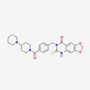 7-[[4-(4-piperidin-1-ylpiperidine-1-carbonyl)phenyl]methyl]-6-sulfanylidene-5H-[1,3]dioxolo[4,5-g]quinazolin-8-one