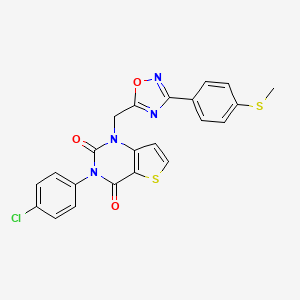 3-(4-chlorophenyl)-1-({3-[4-(methylsulfanyl)phenyl]-1,2,4-oxadiazol-5-yl}methyl)-1H,2H,3H,4H-thieno[3,2-d]pyrimidine-2,4-dione