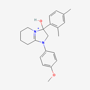 3-(2,4-Dimethylphenyl)-3-hydroxy-1-(4-methoxyphenyl)-2,3,5,6,7,8-hexahydroimidazo[1,2-a]pyridin-1-ium