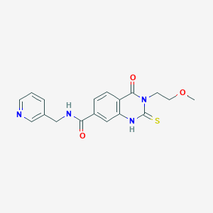 molecular formula C18H18N4O3S B11212904 3-(2-methoxyethyl)-4-oxo-N-(pyridin-3-ylmethyl)-2-sulfanylidene-1H-quinazoline-7-carboxamide 