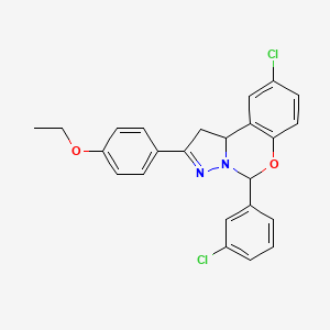 9-Chloro-5-(3-chlorophenyl)-2-(4-ethoxyphenyl)-1,10b-dihydropyrazolo[1,5-c][1,3]benzoxazine